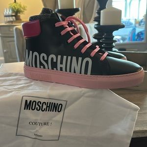 New Moschino Couture Black Pink Hightops sneakers 40